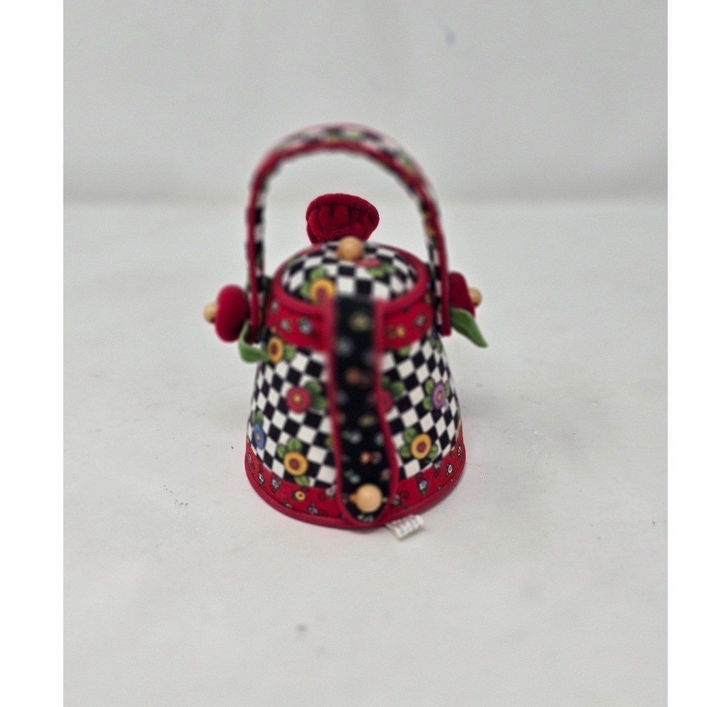 Vtg Mary Engelbreit watering can floral check pin cushiowhimsical Cottagecore - Picture 3 of 7